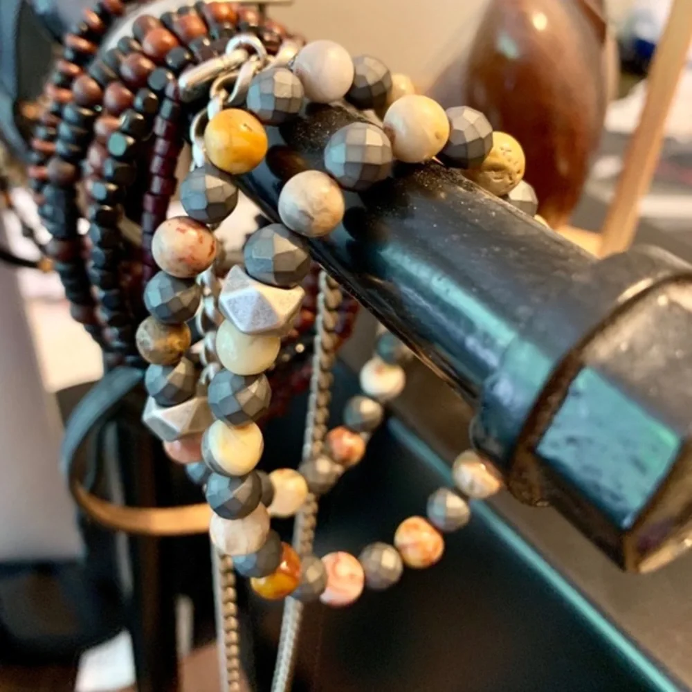 Unisex Reinforcements Stone Beaded Bracelet